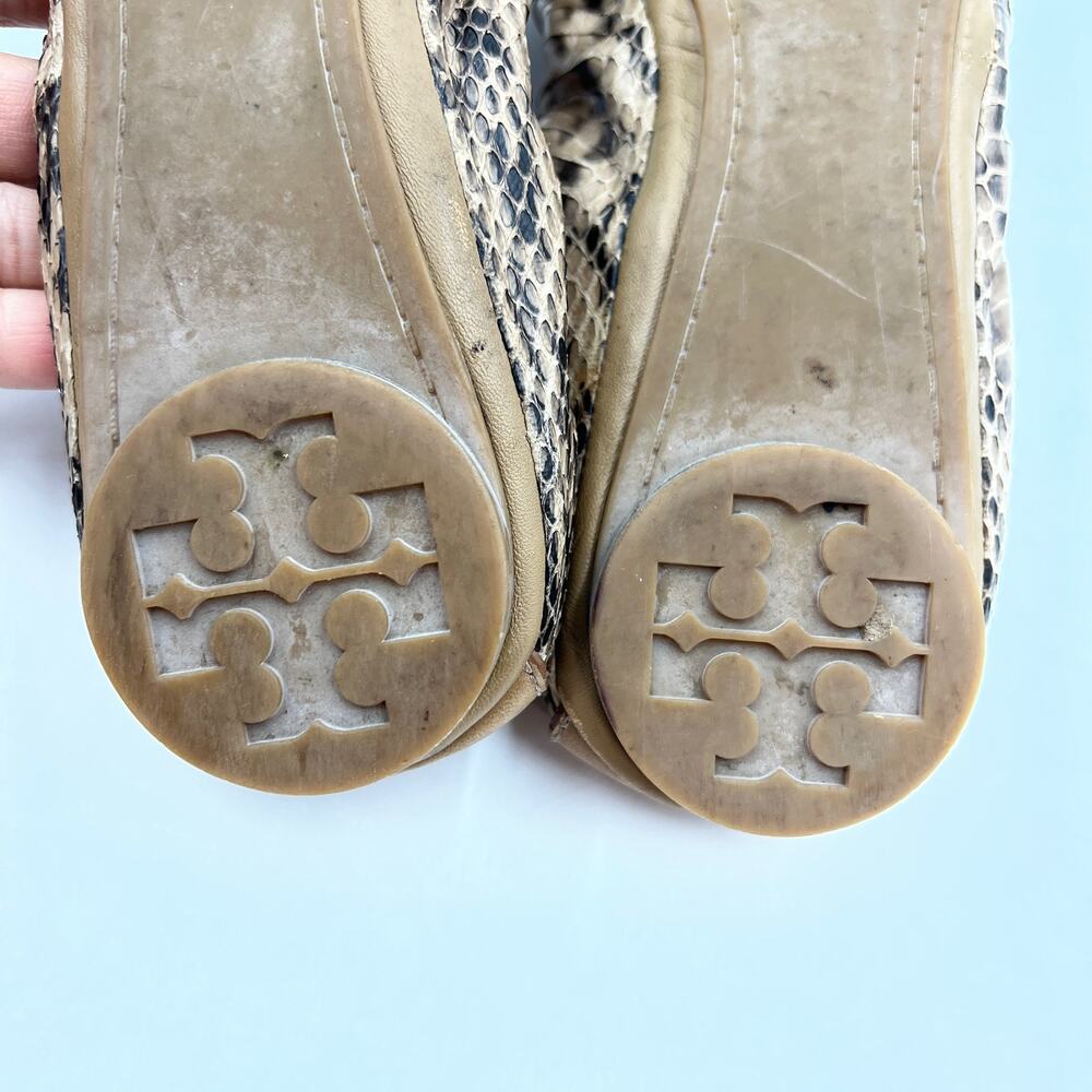 Tory Burch Eddie Python Ballet Flats Clay 1112821… - image 6